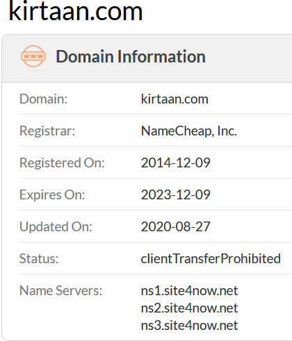 kirtaan.com Domain Information