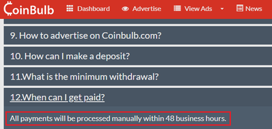 CoinBulb - Payment Conditions