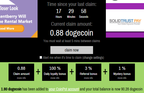 Moon Dogecoin - Time & Claim Amount Do Not Reset