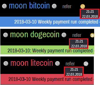 Moon Bitcoin, Moon Dogecoin, & Moon Litecoin - Payment Problems