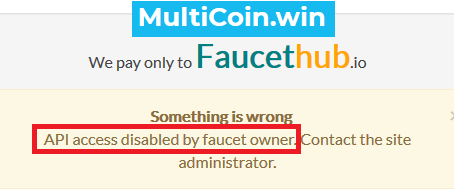 Multicoin Win - API disabled by the owner