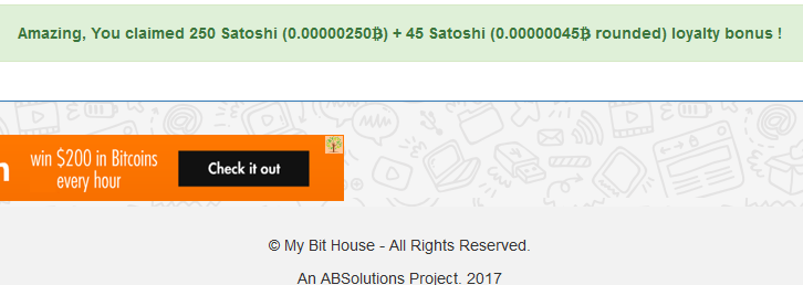 My Bit House - Earn Bitcoins. Loyalty Bonus.