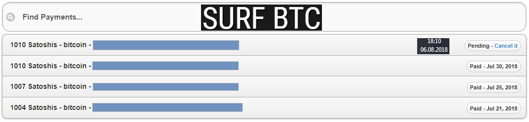 Surf BTC - Bitcoin Payments