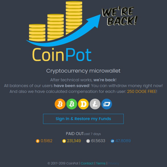 CoinPot - A Fake Site?